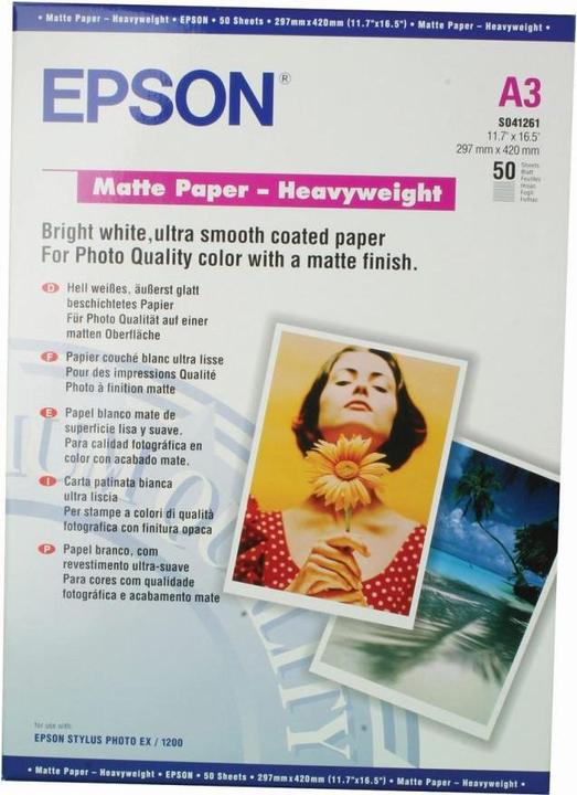 Productafbeelding Epson Papier Zwaargewicht, 50 vel (167 g/m², A3, 50 x)