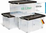 Actual product image Novaliv 3x Aufbewahrungsboxen mit Deckel Gross 55L Anthrazit Nestbar stapelbar mit Clipverschluss Rol (55 l)