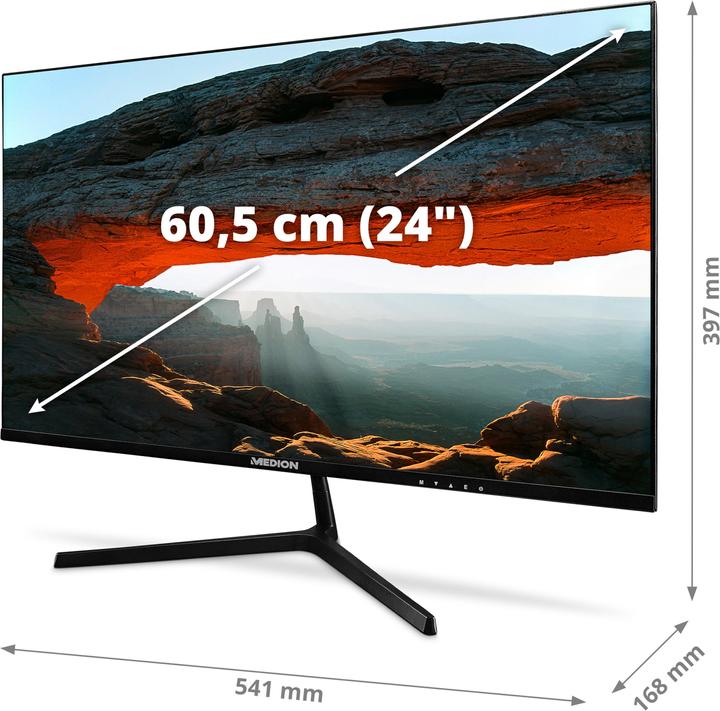 Produktbild Medion AKOYA® P52424 (MD 20152) Widescreen Monitor (1920 x 1080 Pixel, 24")