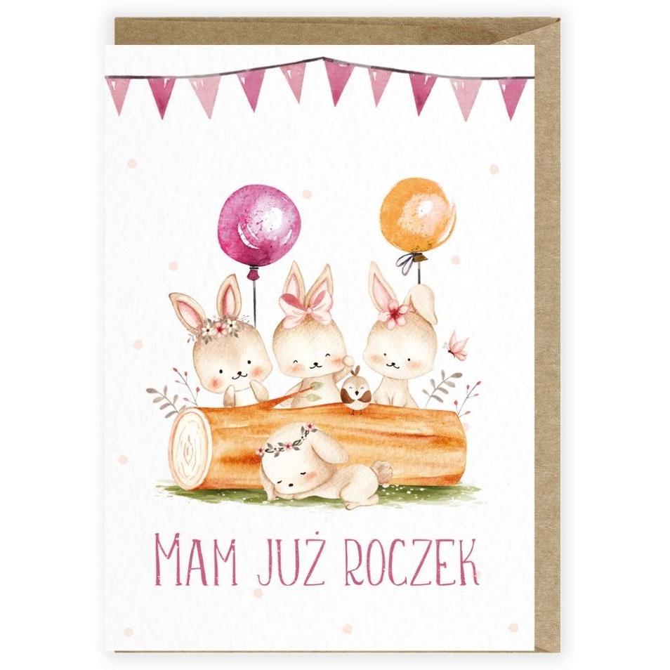 Cardie Geburtstagskarte Einjährige Hasen K114 (1 Stk.) (41373814)