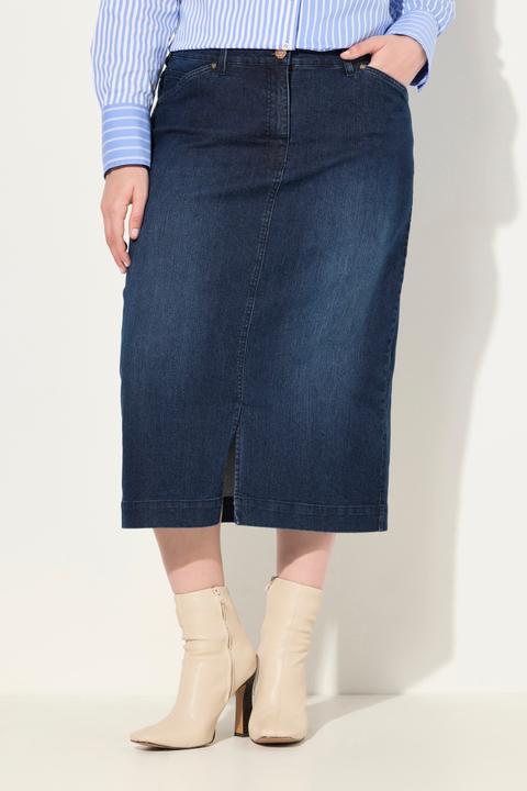 Produktbild Ulla Popken Jeansrock, Stretch, 5-Pocket-Schnitt, Schlitz vorne (62)