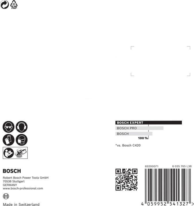 Immagine prodotto Bosch Professional Zubehör Expert C470 Carta vetrata a 8 fori per levigatrice rotorbitale, 115 mm, G 40, 5 pezzi. (40)