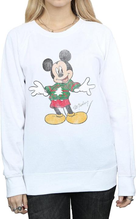 Actual product image Disney Womens/Ladies Mickey Mouse Christmas Jumper Sweatshirt (XL)