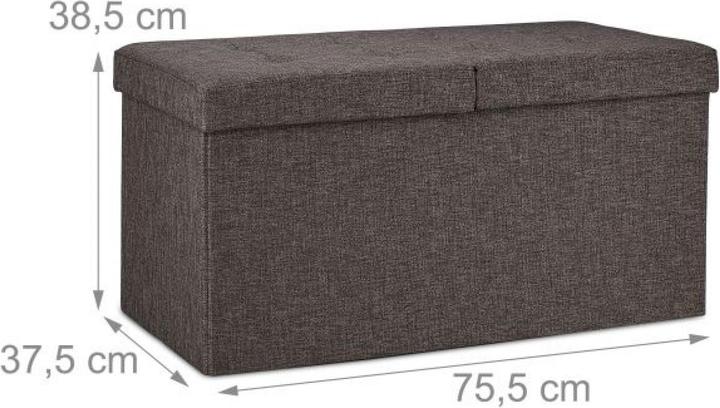Immagine prodotto Relaxdays Contenitore Pouf, Capiente Panca Imbottita (75.50 cm)