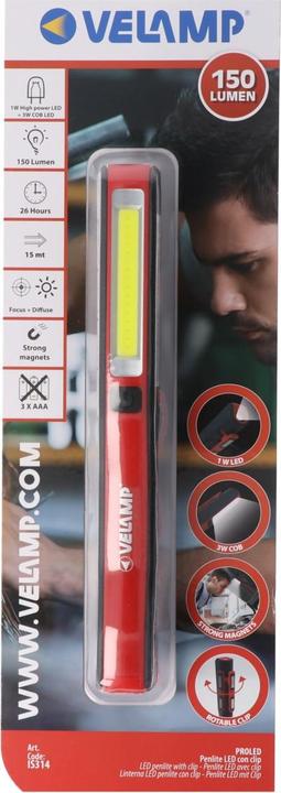 Produktbild Velamp LED-Taschenlampe 2in1 Arbeitsleuchte, mit Magnet und Clip (150 lm)