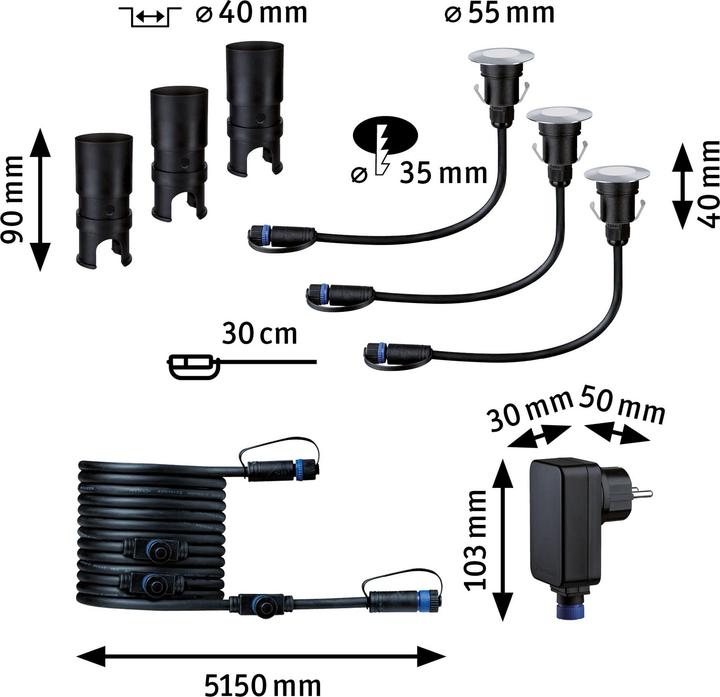 Produktbild Paulmann Outdoor Plug & Shine Floor Mini Starterset (95 lm, IP65)