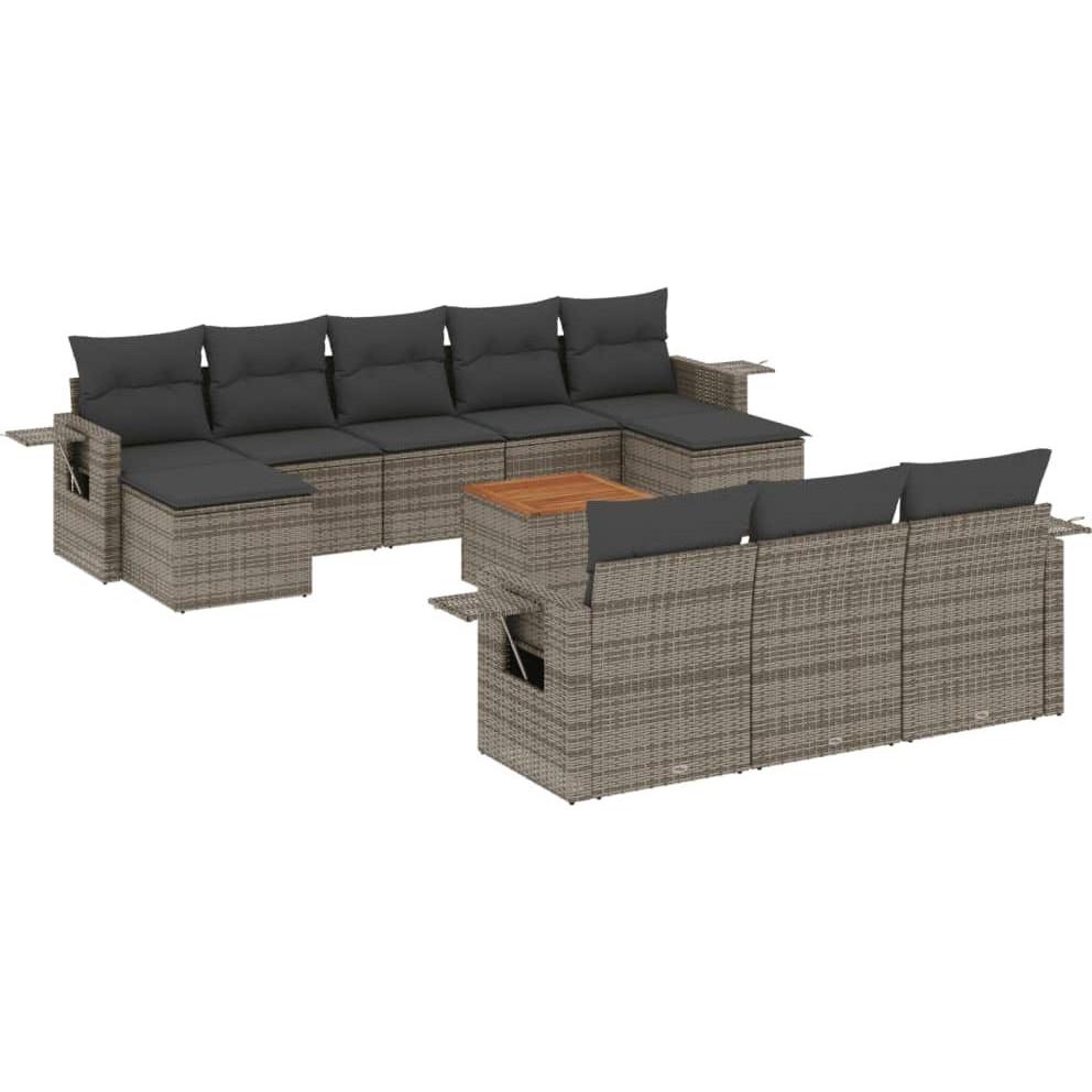 VidaXL, Gartenlounge, 10-tlg. Garten-Lounge-Set mit Kissen
