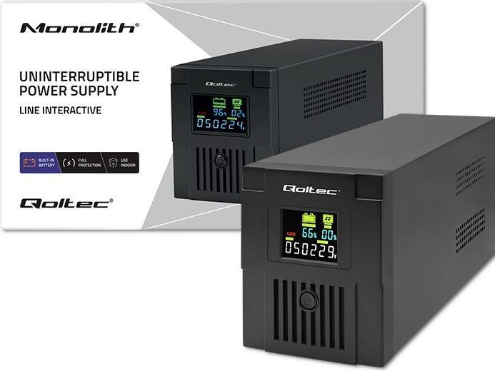 Immagine prodotto Qoltec UPS Monolith | 1500VA | 900W | LCD | USB (1500 VA, 900 W, Interattivo linea UPS)
