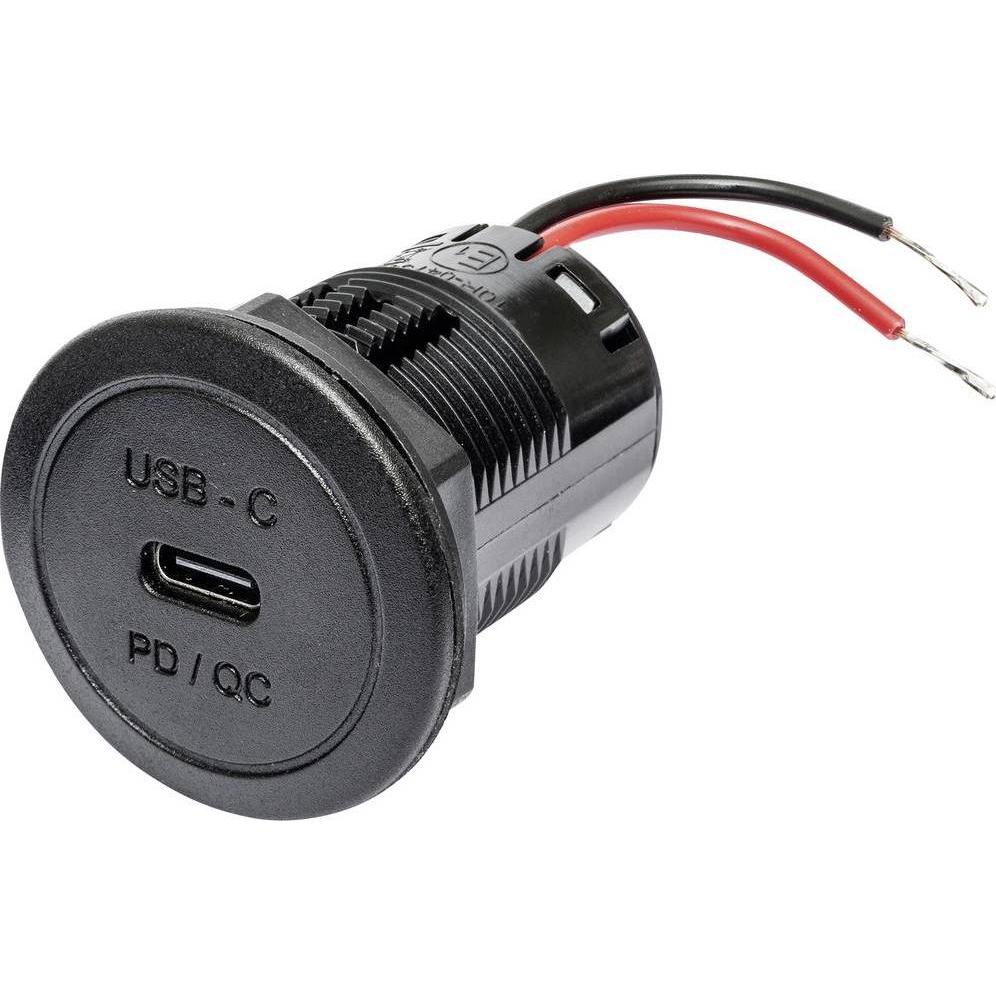 ProCar, Utensili autofficina, Power USB-C Einbausteckdose PD/QC 60 Watt ohne LED 12 V, 24 V