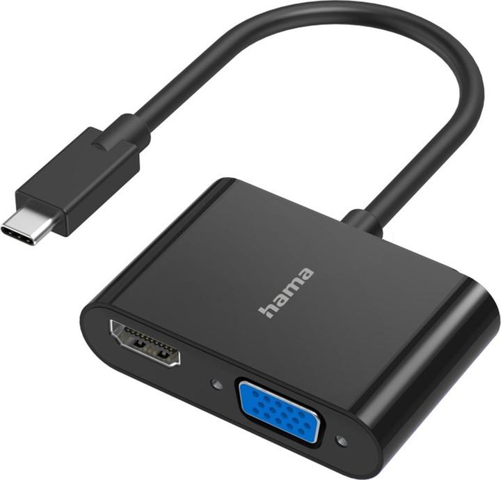 Hama 2in1 Videoschnittstellen-Converter (USB Typ-C, VGA, HDMI, 9 cm)