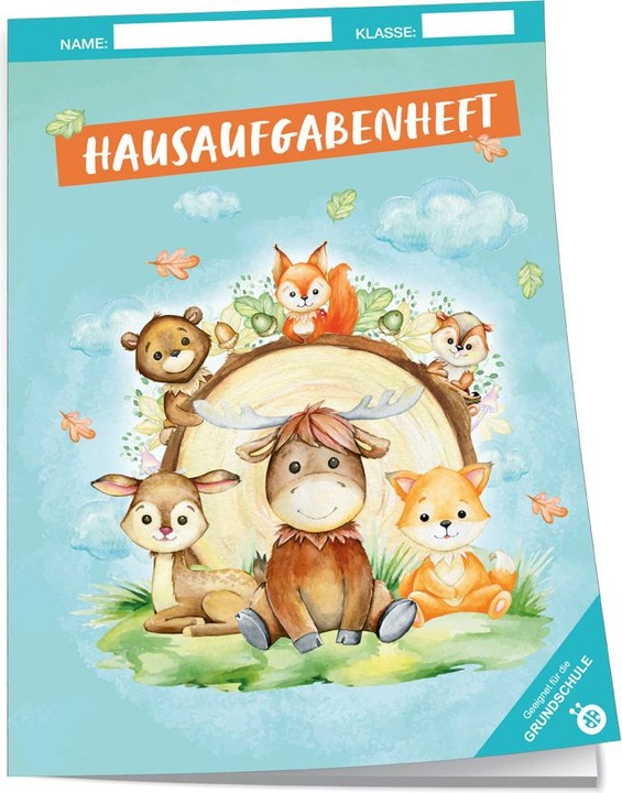Actual product image Magni Trötsch Hausaufgabenheft Grundschule Waldfreunde: Schulplaner Hausaufgabenheft Timer Terminkalender (German, 2023)