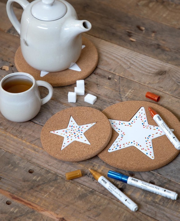 Actual product image I Am Creative Cork trivet, pan and pot trivet, set of 10 pcs. (10 x, Pan coaster)