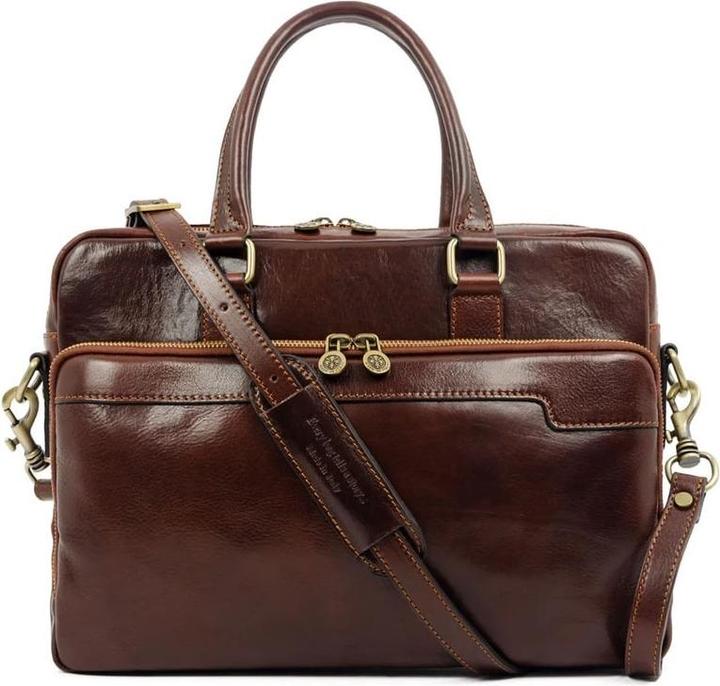Produktbild Only-Bags.Store Leder Aktentasche Laptop Tasche (13")