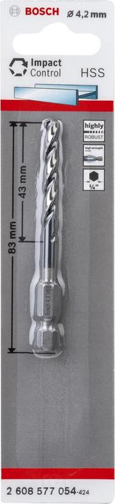Immagine prodotto Bosch Professional Zubehör Trapano con attacco esagonale HSS da 4,2 mm (4,2 mm)