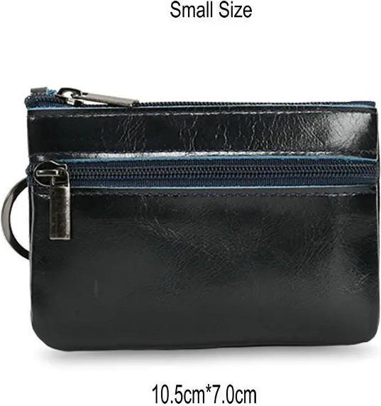 Produktbild Only-Bags.Store Vintage Crazy Horse Leder Münze Geldbörse Echtes Leder Reissverschluss Münze Brieftasche Retro Key