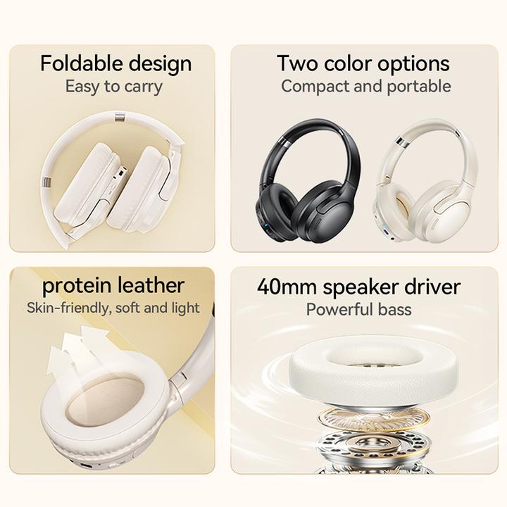 Actual product image Wekome Bluetooth V5.3 ANC wireless on-ear headphones (ANC, 8 h, Wireless)