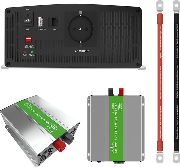 Actual product image Offgridtec ® Autark XL-Master 310W solar system - 1500W AC power 154Ah AGM battery (300 W)