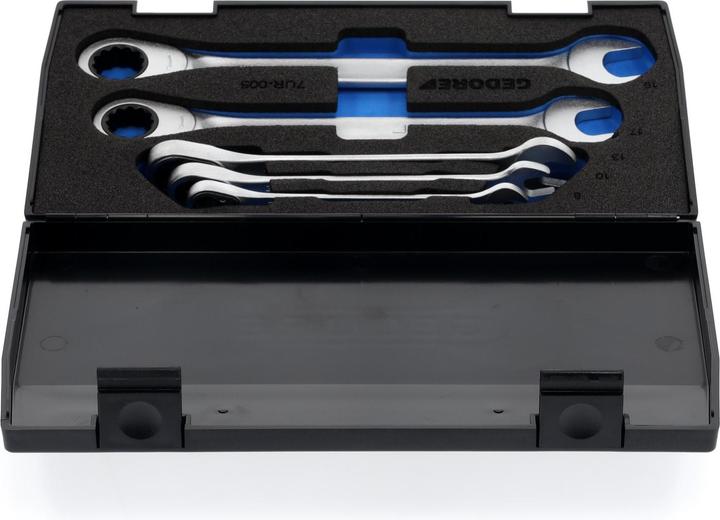 Actual product image Gedore 7 R-005 Set of spanners with ring ratchet 5-piece 8-19 mm (13 mm, 17 mm, 19 mm, 10 mm, 8 mm)