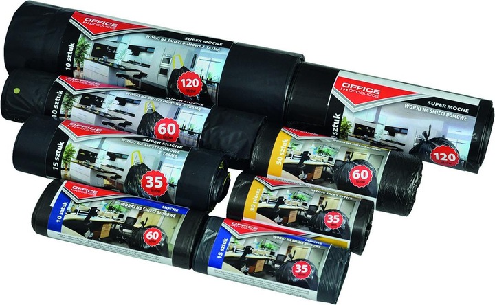 Produktbild Office Products Müllbeutel, stark (ldpe), 35l, 15 stück, schwarz (15 x, 35 l)