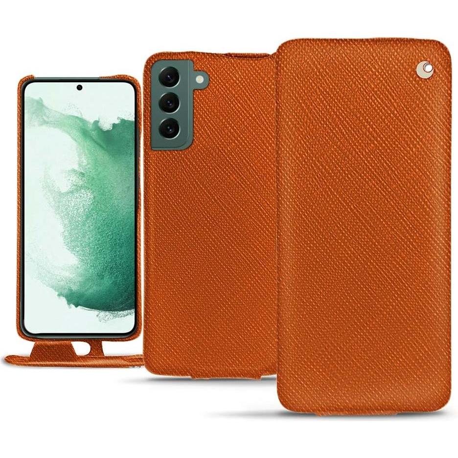 Noreve Lederschutzhülle vertikal (Samsung Galaxy S22+ 5G), Smartphone Hülle, Orange