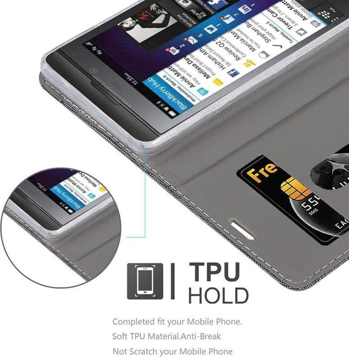 Produktbild Cadorabo Book Jeans Optik Cover (Blackberry Z10)