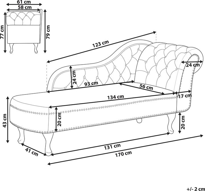 Actual product image Beliani Nimes (Recamiere)