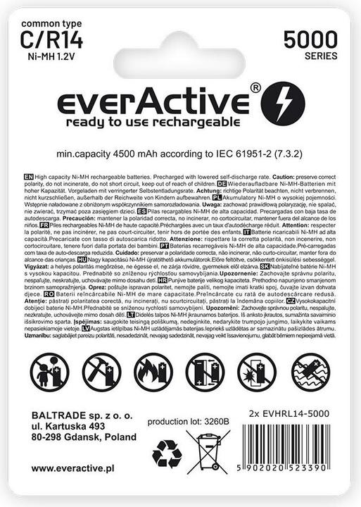 Produktbild Everactive EVHRL14-5000 (2 Stk., C, 5000 mAh)