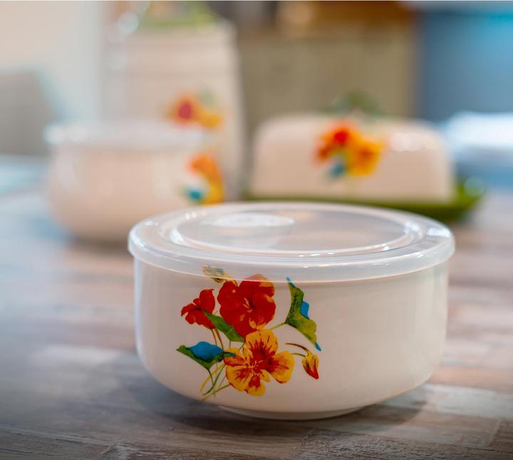 Produktbild neuetischkultur Mikrowellen Keramik Schüssel 900 ml Kapuzinerkresse (0.90 l)