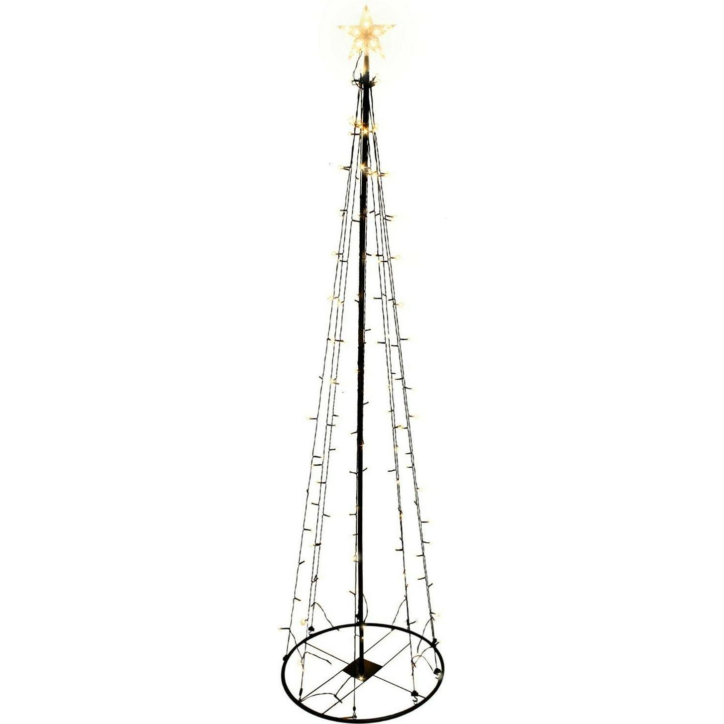 Mojawo, Weihnachtsbeleuchtung, XXL LED Metall Weihnachtsbaum mit Stern warmweiss 154 LEDs 240cm mit 8 Funktionen