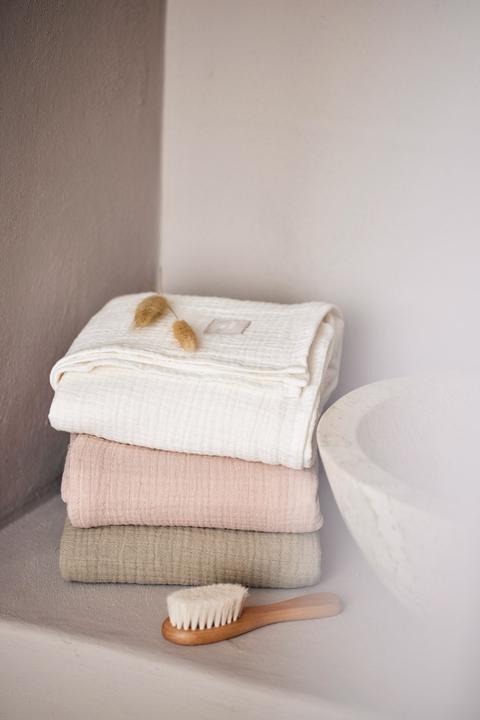 Actual product image Jollein Burp cloths Hydrophil Olive Green Ivory set of 4 (70 cm, 70 cm)