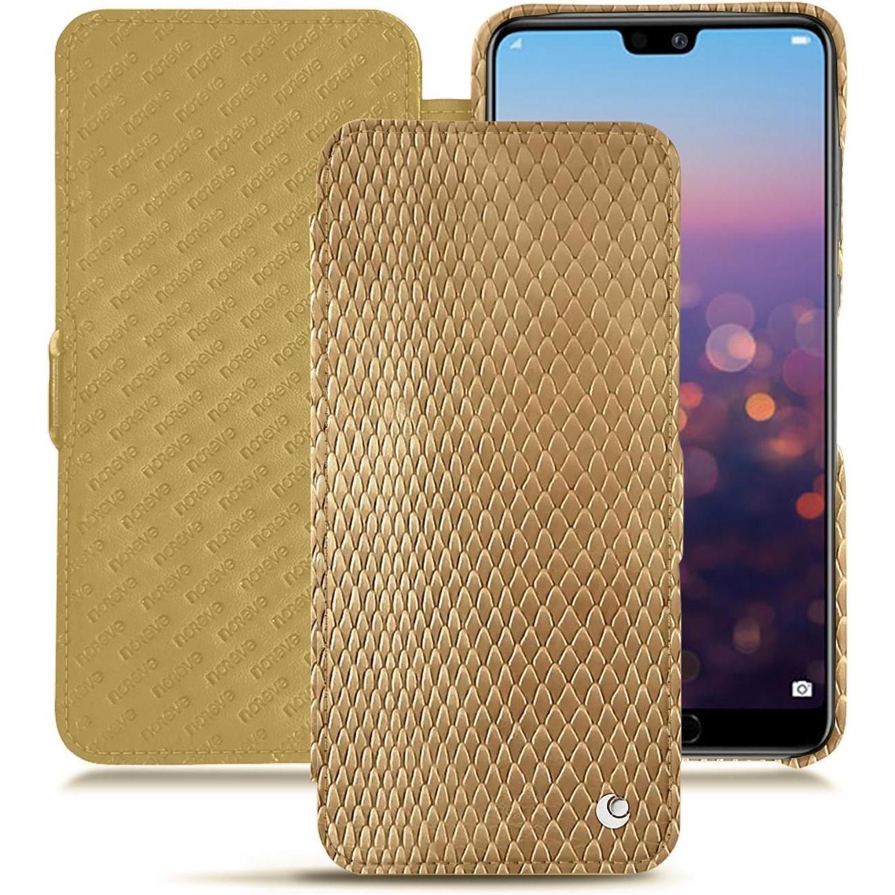 Noreve Lederschutzhülle horizontal (Huawei P20 Pro), Smartphone Hülle, Beige