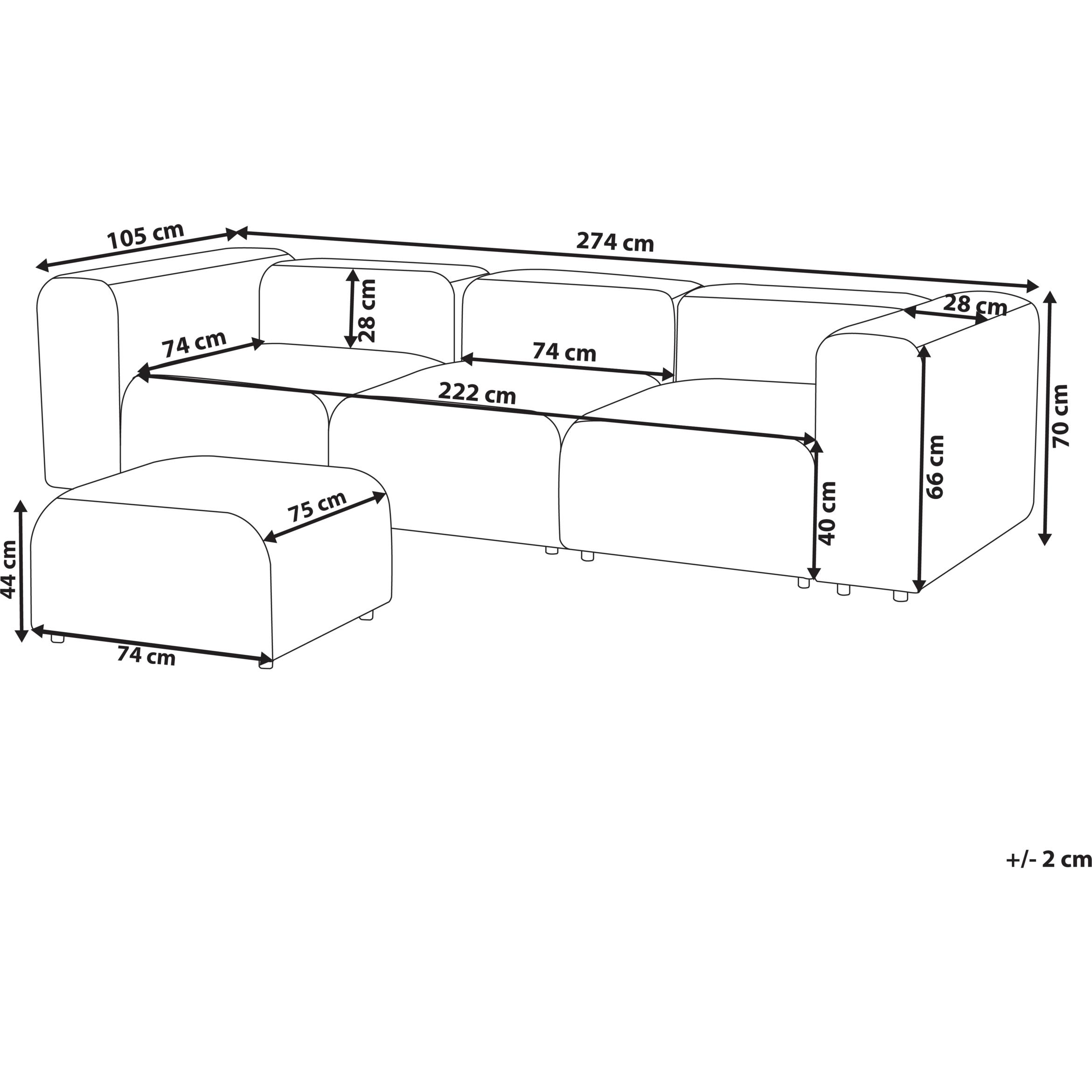 Thumbnail - Beliani, Sofa, Falsterbo (Modular Sofa, 3-Sitzer)