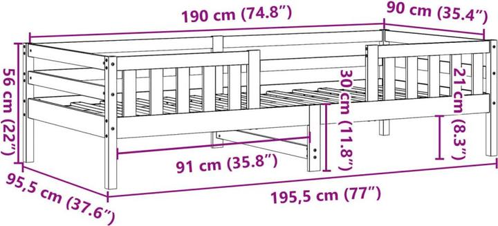 Image du produit vidaXL Bettgestell (90 x 190 cm)