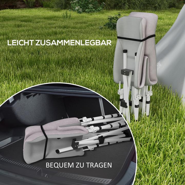 Produktbild Outsunny Feldbett Stahl, Oxford-Polyester Grau