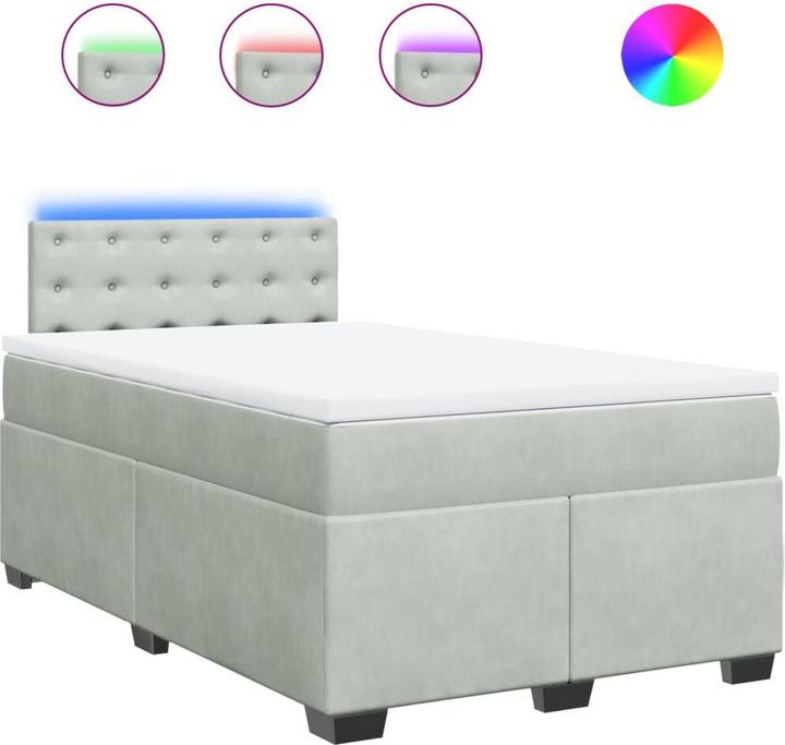 Actual product image vidaXL Bo x spring bed with mattress 120 x 190 cm velvet (120 x 190 cm)