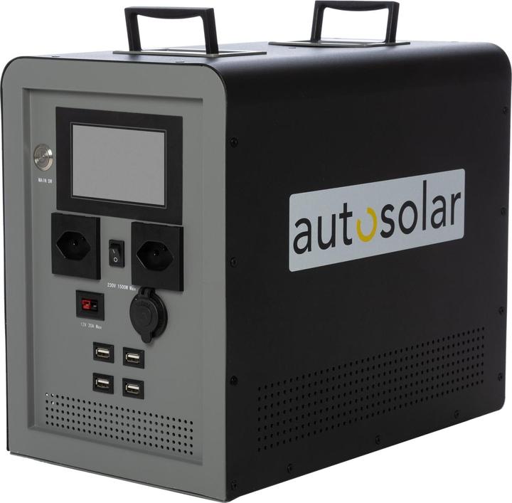 Produktbild Autosolar Powerstation 1500W "Swiss Edition" mit 195W Solarkoffer (1500 Wh, 26.40 kg)