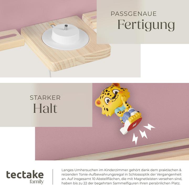 Actual product image tectake Wall Shelf 'Princess Palace' - fits 22 Tonie figurines, magnetic strips, integrated cable management