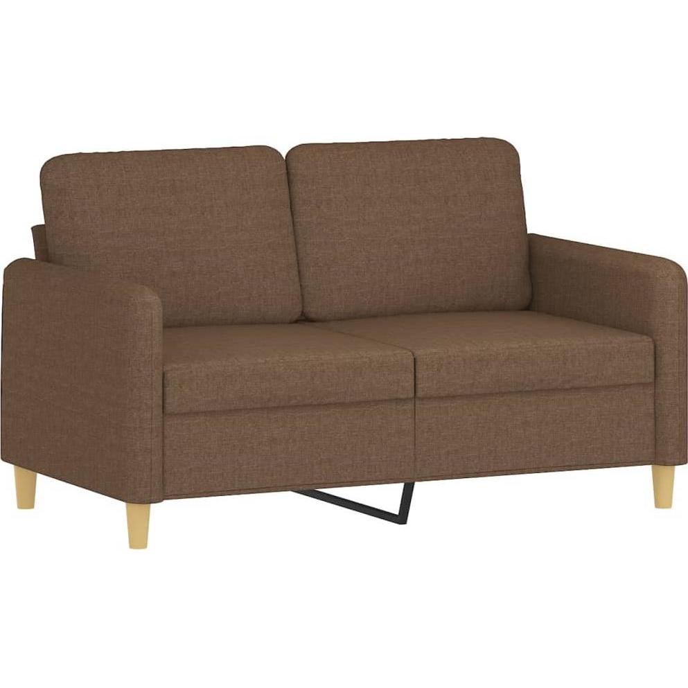VidaXL, Sofa, 2-tlg. Sofagarnitur mit Kissen Braun Stoff,Farbe (2-Sitzer)