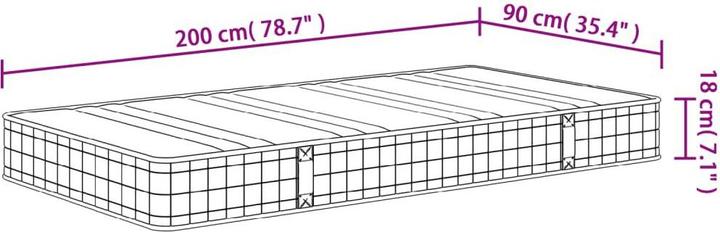 Produktbild vidaXL Jerry (90 x 200 cm, Federkern)