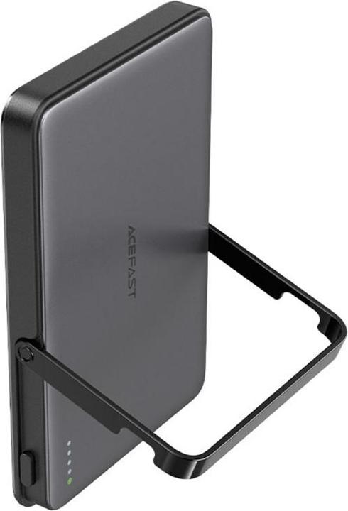 Actual product image Acefast - Magnetic Power Bank (M16-5000) - with Built-in Stand, 5000mAh, PD18W, LED Light - Black (5000 mAh, 18 W)