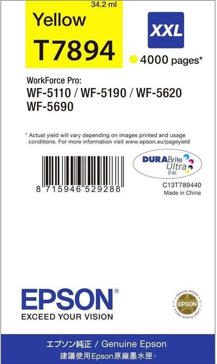 Actual product image Epson T7894 DuraBrite Ultra (Y)