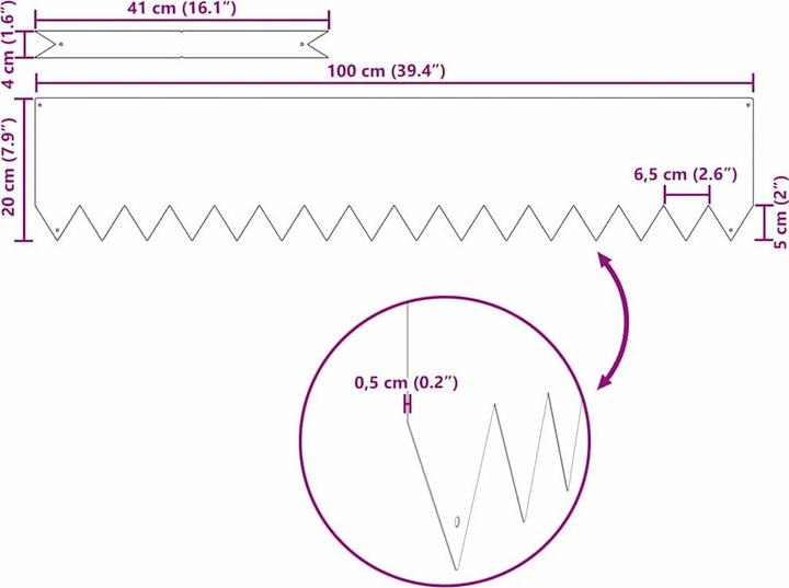 Produktbild vidaXL Gartenumrandung (100 cm)