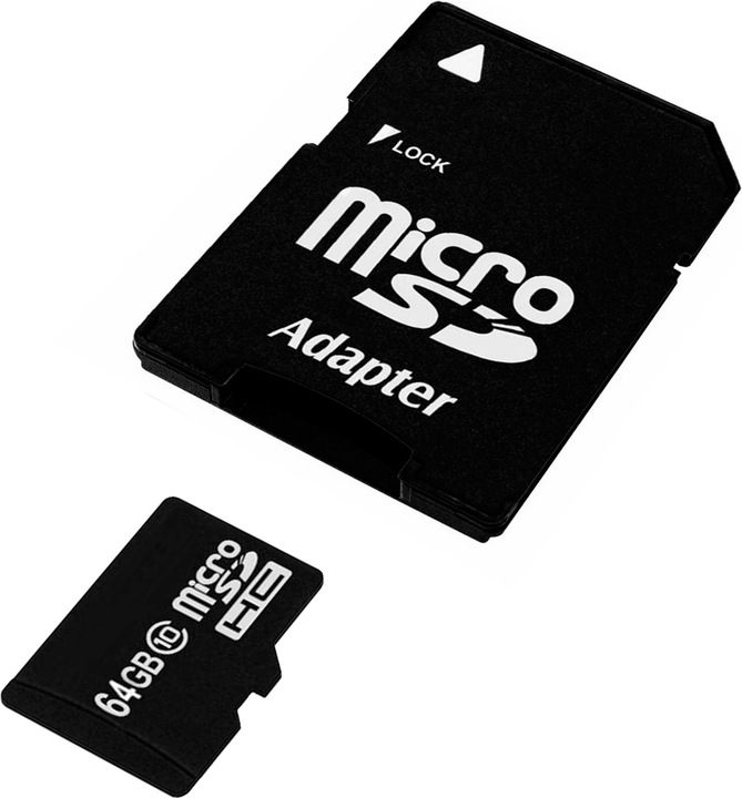 Produktbild IMRO Micro-SD Karte 64 GB Class 10 + SD-Adapter – Speicherkarte (64 GB, microSD, U1)