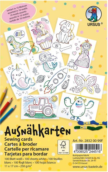 Image du produit Ursus Carte à découper 11 x 17 cm, 100 pièces, blanc (100 pcs)