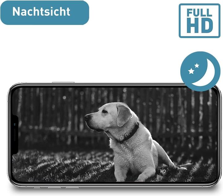 Actual product image PetTec 2er-Haustierkamera-Set mit Bewegungserkennung, Sprachfunktion & Nachtsicht (1920 x 1080 Pixels)