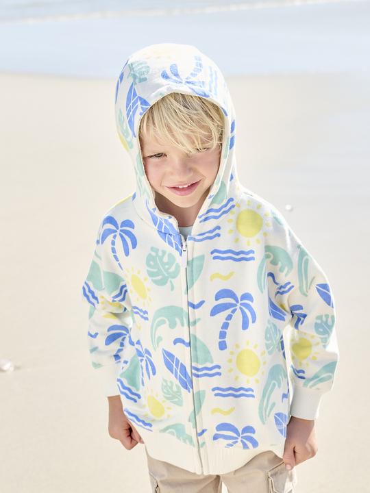 Produktbild Vertbaudet Jungen Kapuzensweatjacke mit Surferprints allover (116)