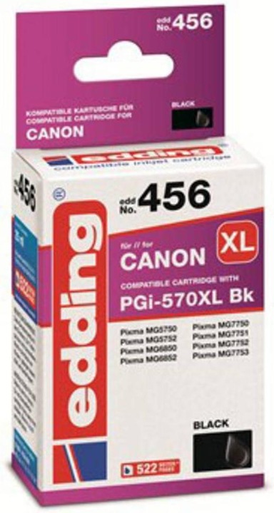 Produktbild Edding Tintenpatrone Canon PGI-570XL EDD-456 ca. 520 Seiten schwarz 25ml (BK)