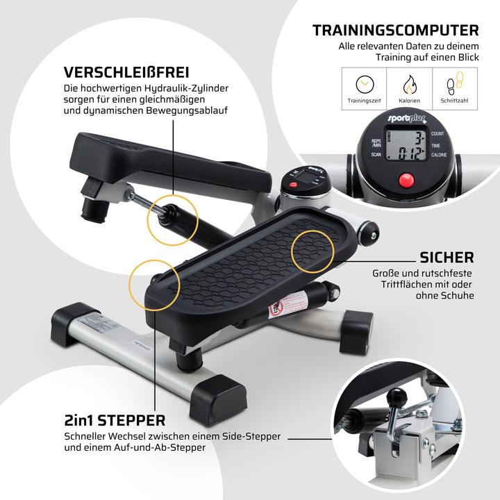 Produktbild Sportplus 2-in-1 Mini-Stepper, Grau