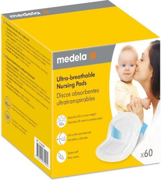 Medela Disques absorbants pour allaitement ultratranspirables (60 x)