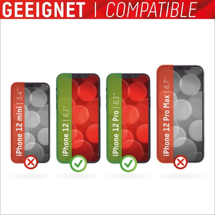 Image du produit Displex Real Glass, 2D Panzerglas + Handyhülle (1 pièce(s), Realme 12 Pro+, Apple iPhone 12)